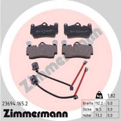 Zimmermann | Bremsbelagsatz, Scheibenbremse | 23694.165.2