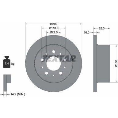 Textar | Bremsscheibe | 92157403