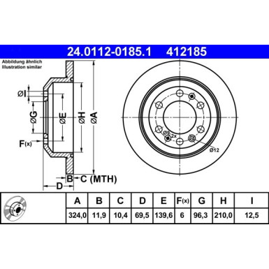 ATE | Bremsscheibe | 24.0112-0185.1