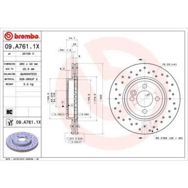 Brembo | Bremsscheibe | 09.A761.1X