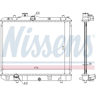 Nissens | Kühler, Motorkühlung | 630707