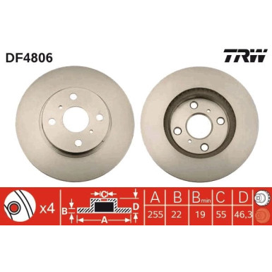 TRW | Bremsscheibe | DF4806