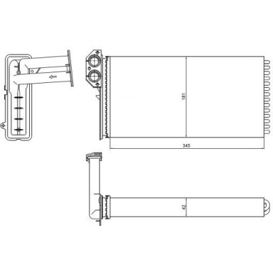 NRF | Wärmetauscher, Innenraumheizung | ohne Ventile | 54320