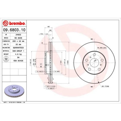 Brembo | Bremsscheibe | 09.6803.10