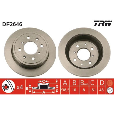 TRW | Bremsscheibe | DF2646