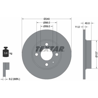 Textar | Bremsscheibe | 92061103