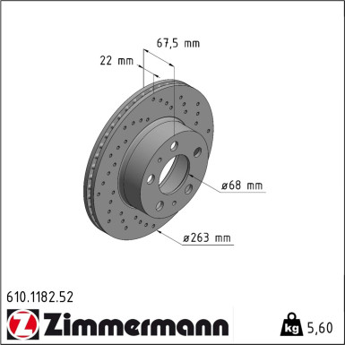 Zimmermann | Bremsscheibe | 610.1182.52