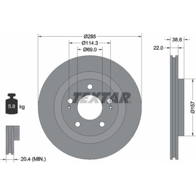 Textar | Bremsscheibe | 92148500