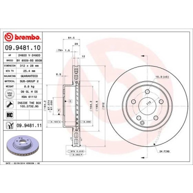 Brembo | Bremsscheibe | 09.9481.11