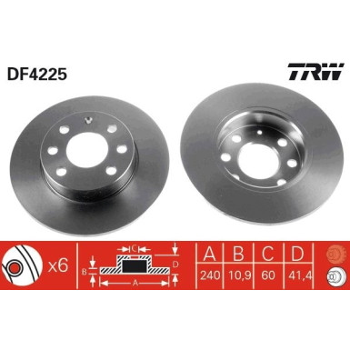 TRW | Bremsscheibe | DF4225