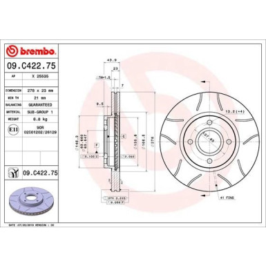 Brembo | Bremsscheibe | 09.C422.75