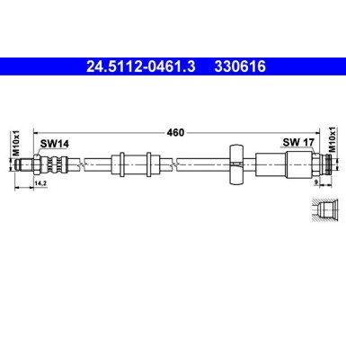 ATE | Bremsschlauch | 24.5112-0461.3