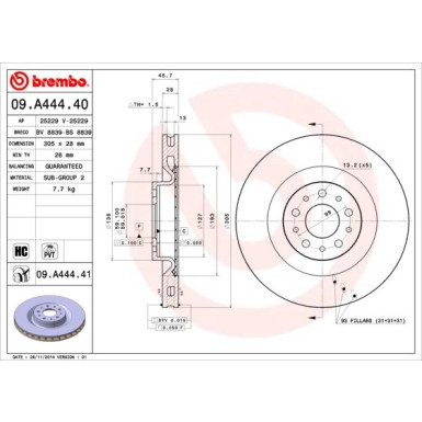 Brembo | Bremsscheibe | 09.A444.41