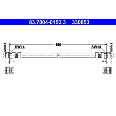 ATE | Bremsschlauch | 83.7804-0150.3