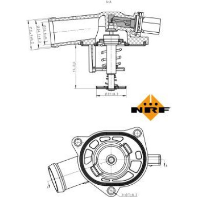 NRF | Thermostat, Kühlmittel | 725130