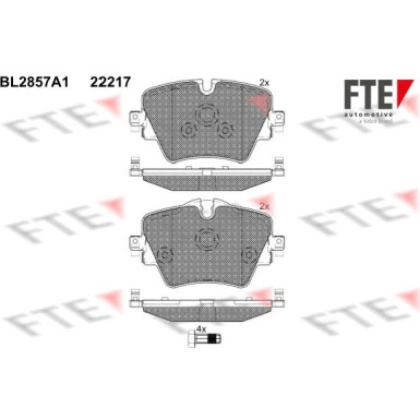 FTE | Bremsbelagsatz, Scheibenbremse | 9011029