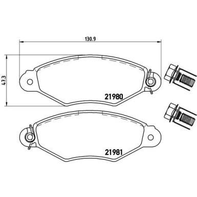 Brembo | Bremsbelagsatz, Scheibenbremse | P 61 098