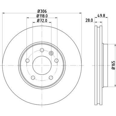 Hella Pagid | Bremsscheibe | 8DD 355 127-801