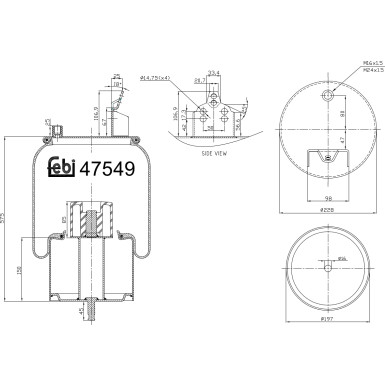 FEBI BILSTEIN 47549 Federbalg, Luftfederung