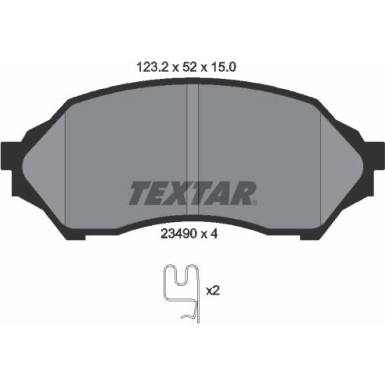 Textar | Bremsbelagsatz, Scheibenbremse | 2349002