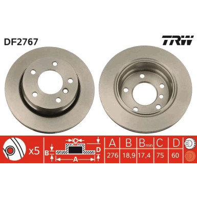 TRW | Bremsscheibe | DF2767