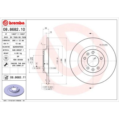 Brembo | Bremsscheibe | 08.8682.11