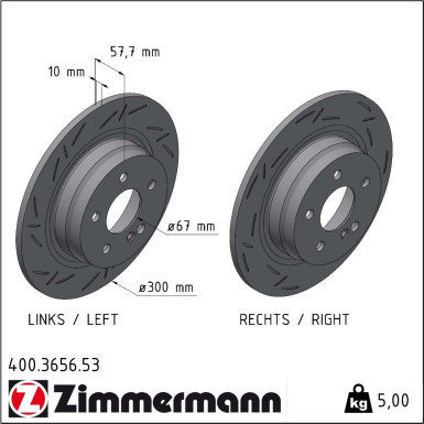 Zimmermann | Bremsscheibe | 400.3656.53