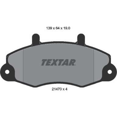 Textar | Bremsbelagsatz, Scheibenbremse | 2147001