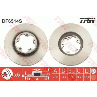 TRW | Bremsscheibe | DF6514S