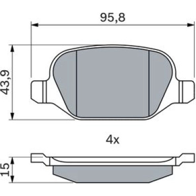 BOSCH | Bremsbelagsatz, Scheibenbremse | 0 986 424 553