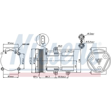 Nissens | Kompressor, Klimaanlage | 89068