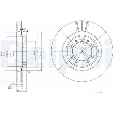 Delphi | Bremsscheibe | BG3099