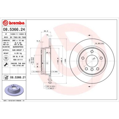 Brembo | Bremsscheibe | 08.5366.21