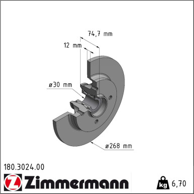 Zimmermann | Bremsscheibe | 180.3024.00