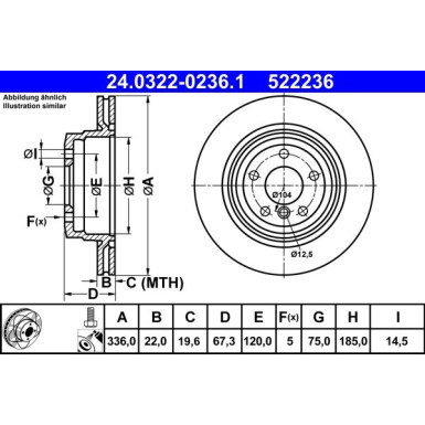 ATE | Bremsscheibe | 24.0322-0236.1