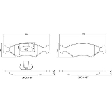 Brembo | Bremsbelagsatz, Scheibenbremse | P 24 043