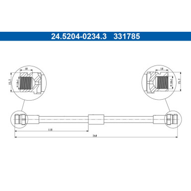 ATE | Bremsschlauch | 24.5204-0234.3