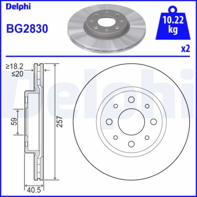 Delphi | Bremsscheibe | BG2830