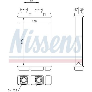 Nissens | Wärmetauscher, Innenraumheizung | 70513