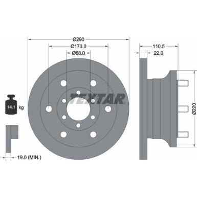 Textar | Bremsscheibe | 93095100