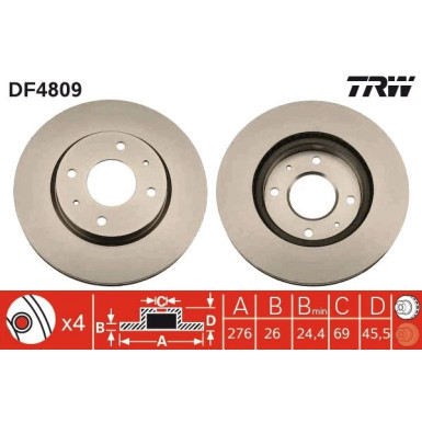 TRW | Bremsscheibe | DF4809