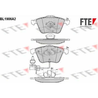 FTE | Bremsbelagsatz, Scheibenbremse | 9010495