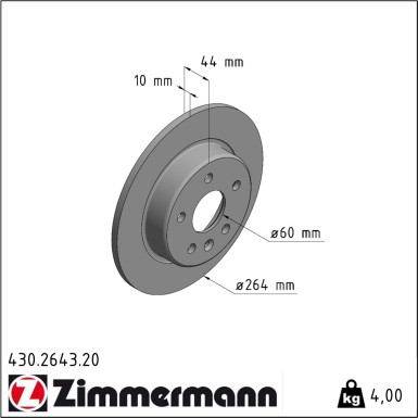 Zimmermann | Bremsscheibe | 430.2643.20