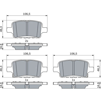 BOSCH | Bremsbelagsatz, Scheibenbremse | 0 986 424 870