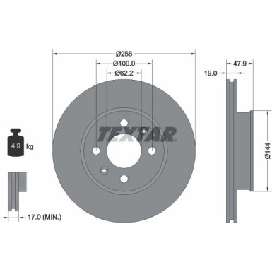 Textar | Bremsscheibe | 92144700