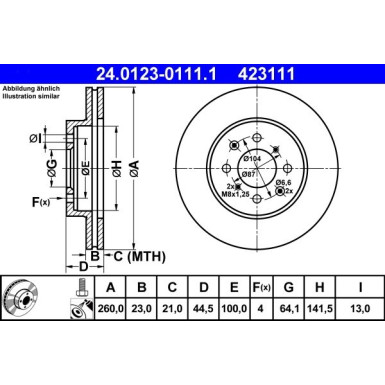 ATE | Bremsscheibe | 24.0123-0111.1