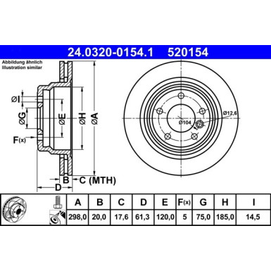 ATE | Bremsscheibe | 24.0320-0154.1