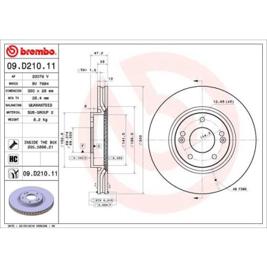 Brembo | Bremsscheibe | 09.D210.11