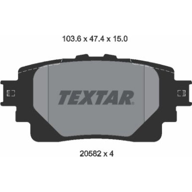 Textar | Bremsbelagsatz, Scheibenbremse | 2058201