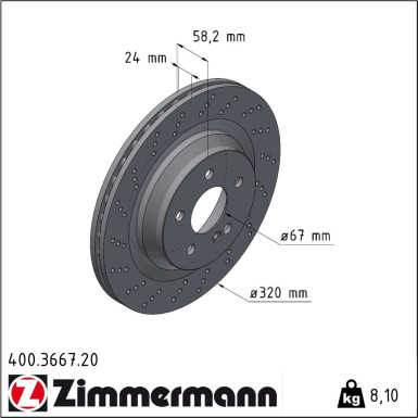 Zimmermann | Bremsscheibe | 400.3667.20